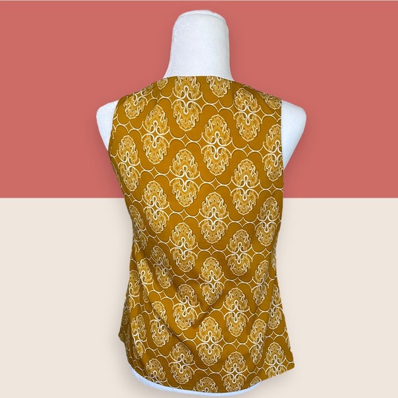 💛 BANANA REPUBLIC MUSTARD YELLOW PRINT TANK SZ S - Picture 3 of 5